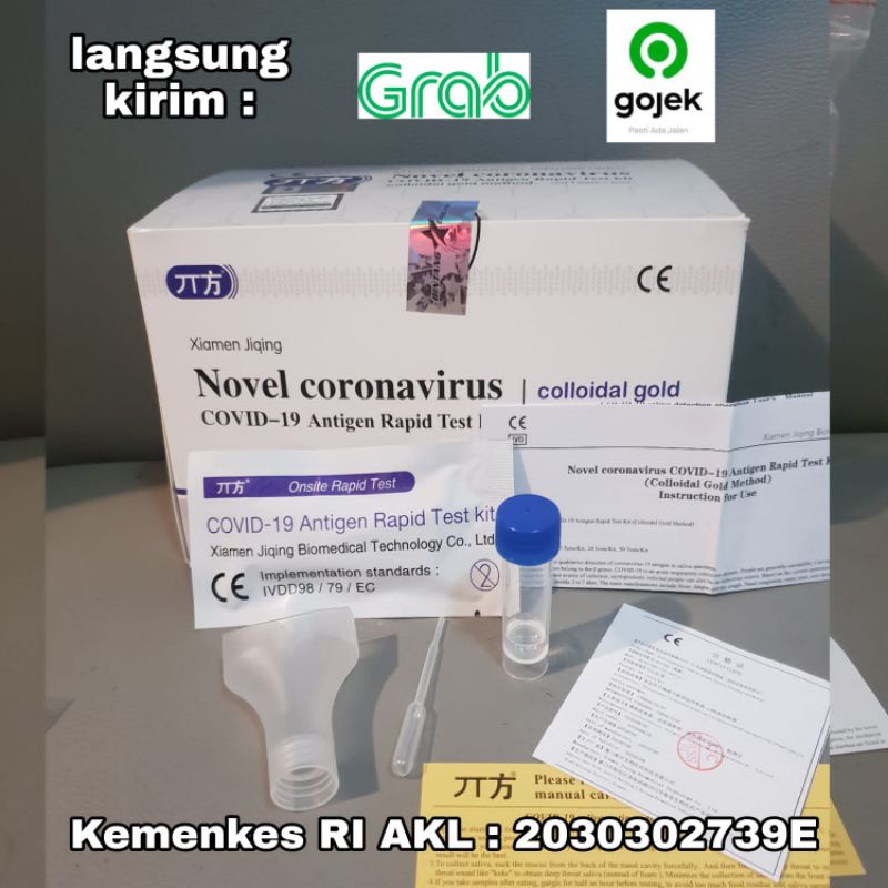Alat Test Swab Rapid Antigen Saliva ( air liur ) Novel Coronavirus Import AKL per - 1  PCS