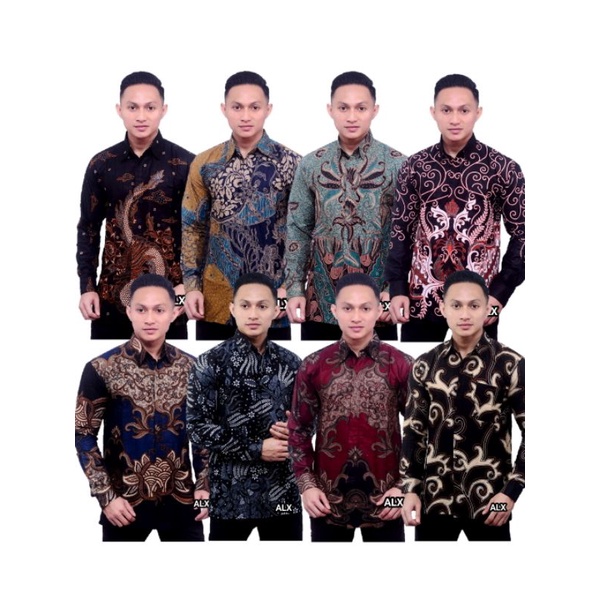 Kemeja Batik Pria Lengan Panjang Size M L Xl Xxl Bswart Batik Hrb026 Kenango Panjang Padi