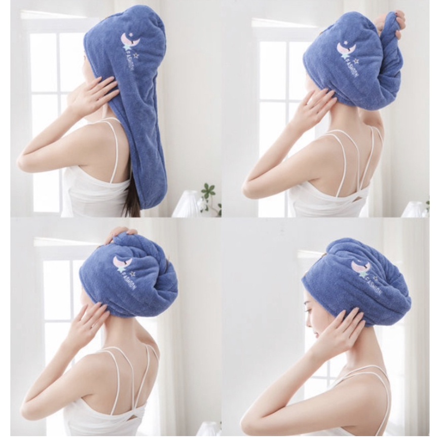 Handuk Rambut Handuk Pengering Rambut Bahan Microfiber Magic Towel Kepala Keramas Turban Keramas