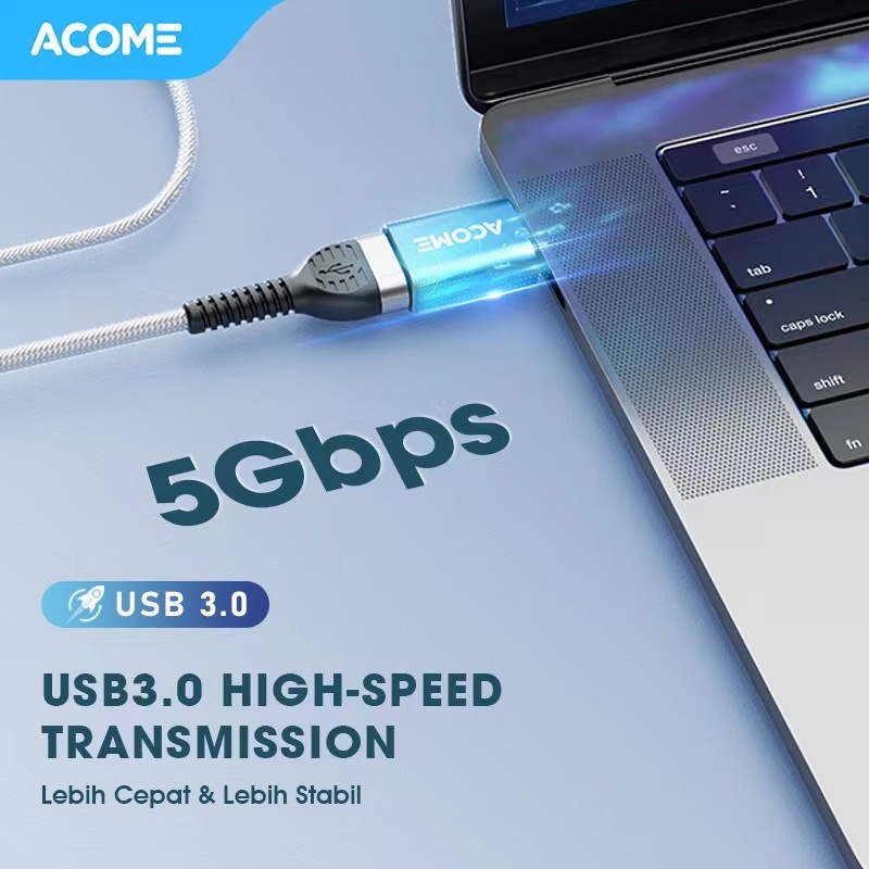 ACOME Converter Android OTG Micro USB Type C USB 3.0 Adapter Fast Data Transfer Garansi Resmi 1 Thn Seri AV