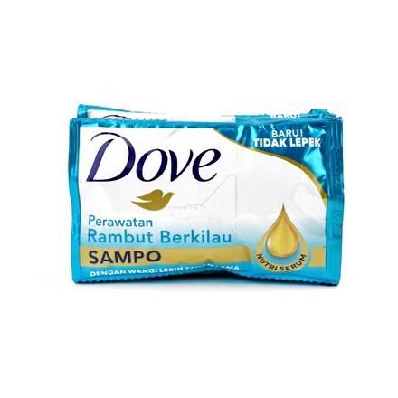 Dove Shampo Perawatan Rambut Berkilau 9ml x 12 Sachet