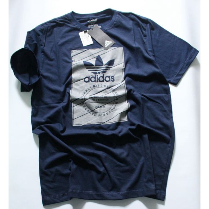COD KAOS PRIA DISTRO ADIDAS BIG SIZE WARNA BIRU NAVY
