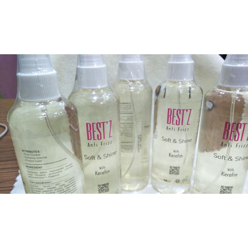 BEST'Z ANTI FRIZZ 70 ML/BEST'Z SOFT&amp;SHINE WITH KERATIN/ANTI FRIZZ BUAT PELURUSAN/SERUM RAMBUT UV/SERUM UNTUK SMOTHING