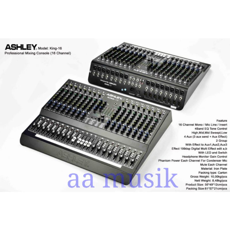 MIXER AUDIO ASHLEY KING 16 AUDIO INTERFACE BLUETOOTH ORIGINAL