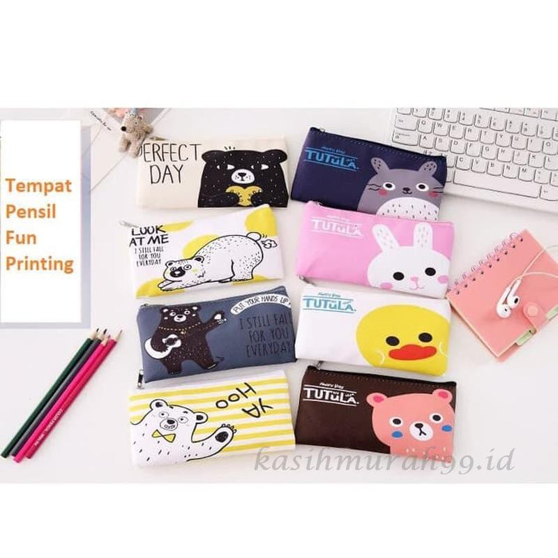 

PROMO! TEMPAT PENSIL FUN PRINTING 8 DESIGN PENCIL CASE [KASIHMURAH99.ID]