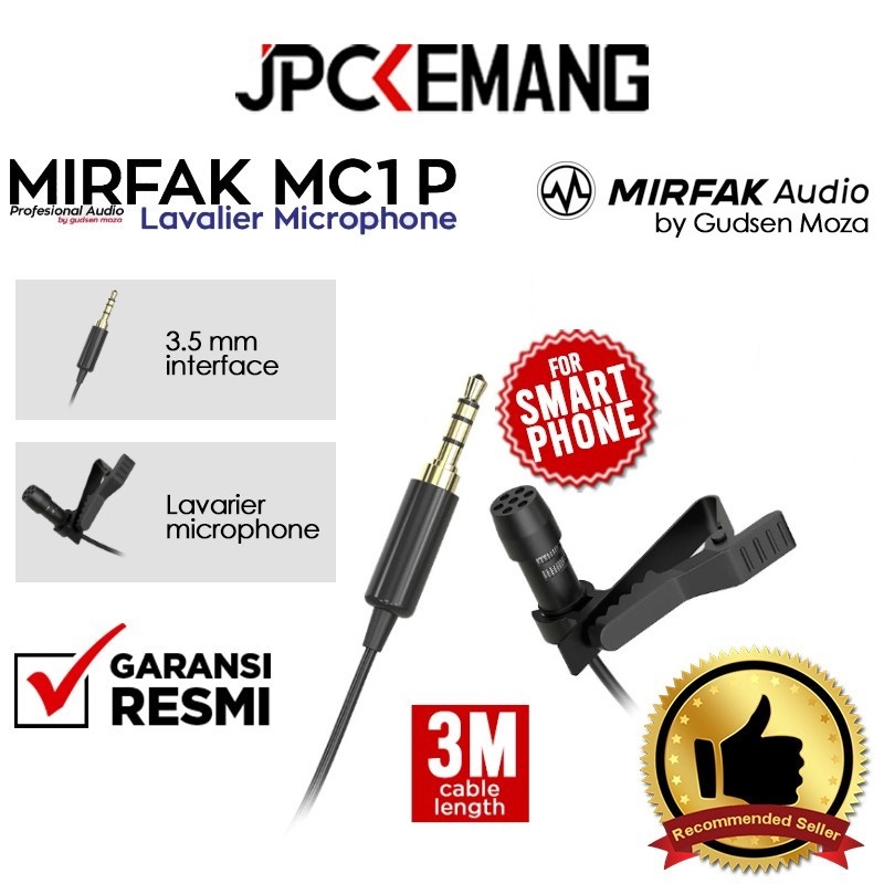 Jual MirFak MC1P 3.5mm Lavalier Microphone MirFak MC1 P Lavalier Mic