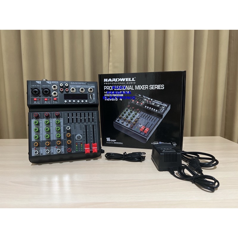 MIXER AUDIO 4 CHANNEL BLUETOOTH SOUND CARD USB HARDWELL REVERB 4