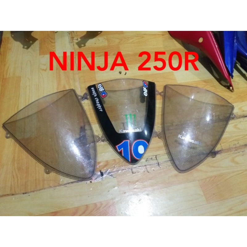 visor whindshield kaca depan kawasaki ninja 250r karbu original 2nd copotan