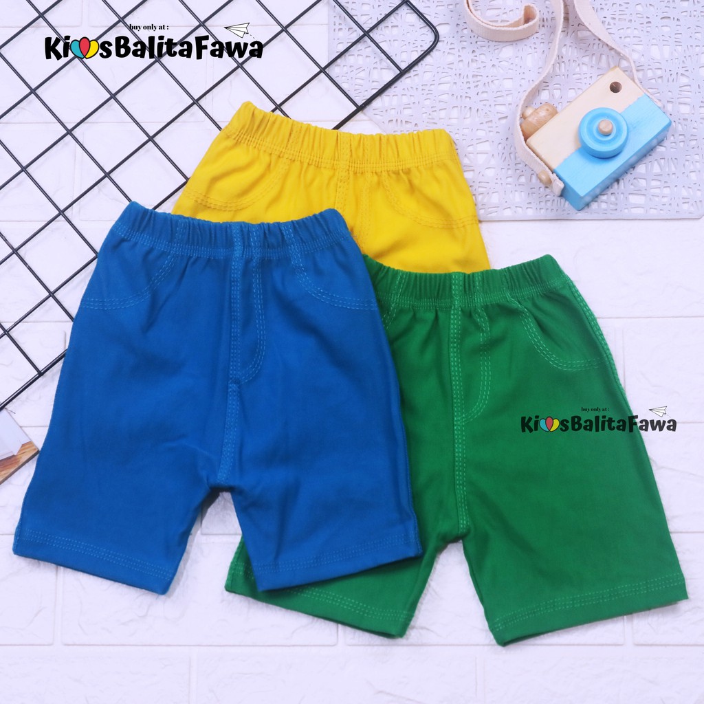 Short Jegging Kids uk 3-4 Tahun / Celana Pendek Anak Laki Perempuan Pants Jeans Tebal Polos Murah