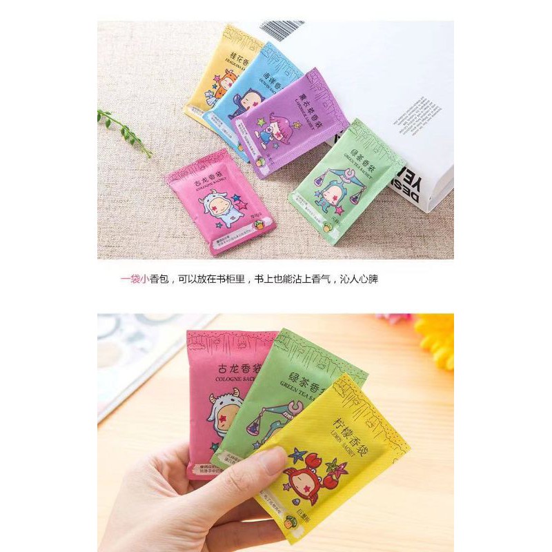 Pengharum Ruangan Sachet Aromaterapi Parfum Ruang Kamar Saset Mini Pewangi Lemari Penyerap Penghilang Bau Tidak Sedap Parpum Wangi Bunga Kamar Mandi Koper Mobil Dapur WC Toilet Laci Rak Sepatu Mobil Tas ART28