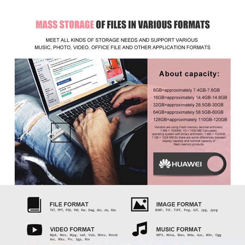 Huawei Flash Drive 4GB 8GB 16GB 32GB 64GB 128GB 256GB 512GB 1TB 2TB Multi Warna