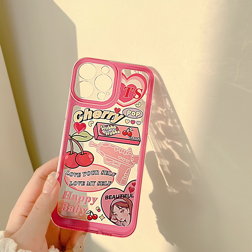 Soft Case TPU Motif Ilustrasi Gadis Untuk iPhone 13 13pro 13prm 11 7Plus 8Plus Xr XS 13 12pro Max