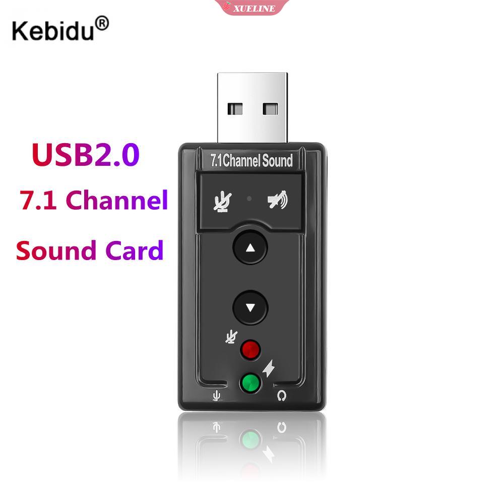 Virtual Sound Card Eksternal 7.1 Channel Dengan Port USB 2.0 + Jack Audio 3.5mm