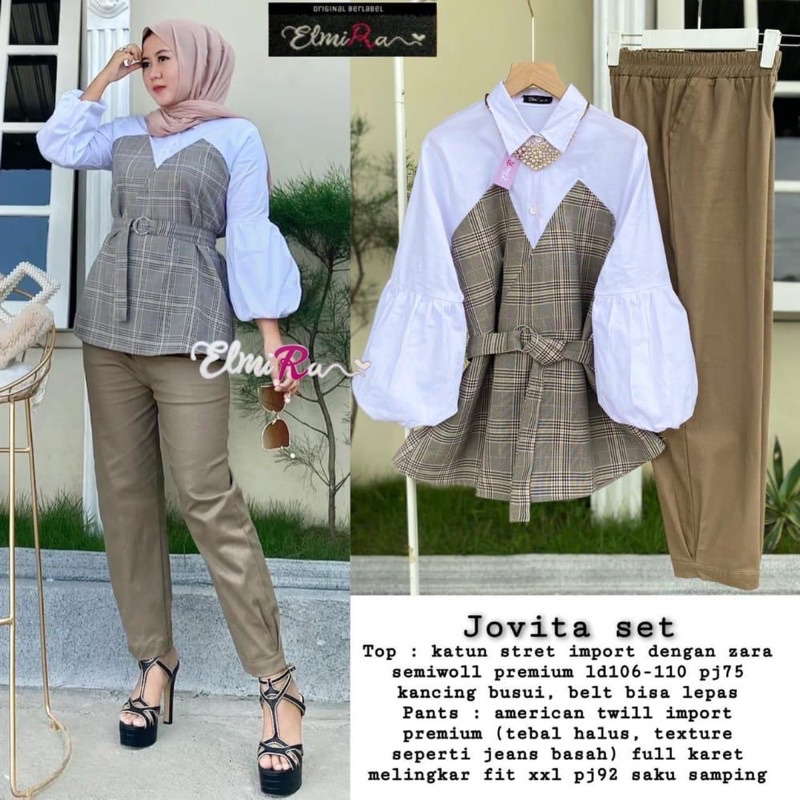BAJU KANTOR MUSLIM // BAJU SETELAN WANITA JOVITA SET BY ELMIRA HIJAB