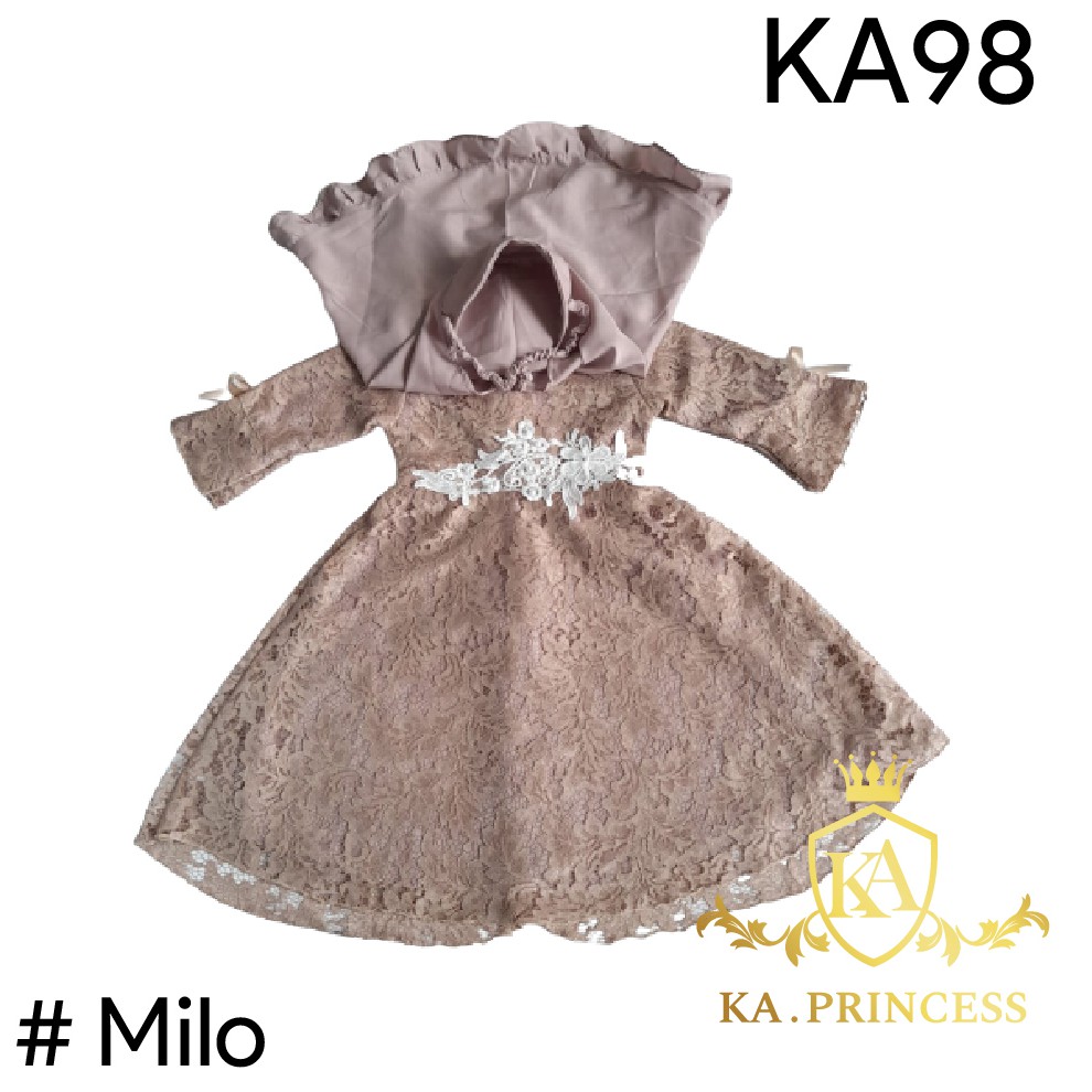 Baju Muslim Anak Perempuan Gamis Anak Perempuan 1-2tahun Gamis Princess Baju Pesta Murah KA98 Gaun S