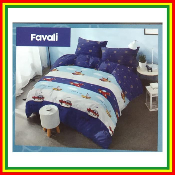 SPREI KINTAKUN FAVALI SINGLE 120 NO.3 SEPRAI STRIP BIRU DONGKER KAPAL