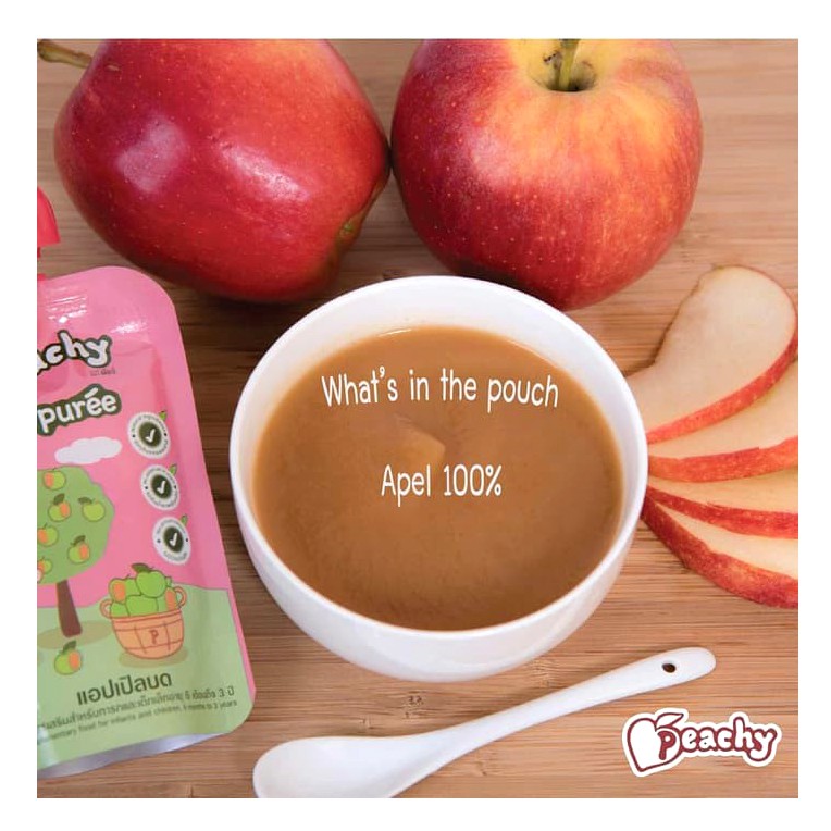 Peachy Apple MangoBanana Puree Makanan Bayi Intant Untuk Travelling 125gram