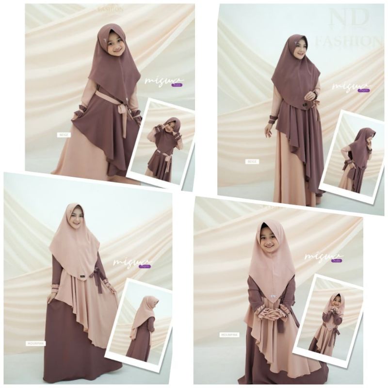 Gamis Couple Keluarga Plus Hijab Baju Muslim Ibu Dan Anak Terlaris Fashion Wanita