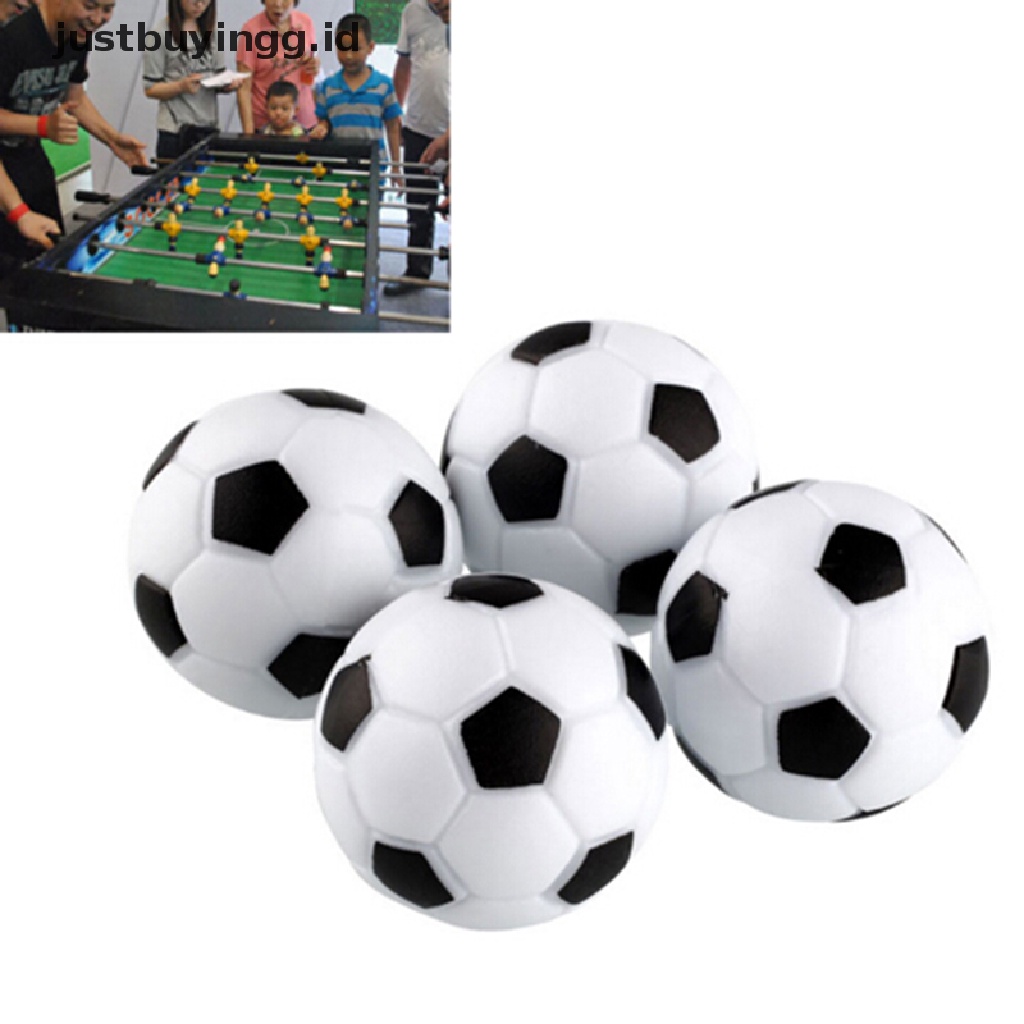 Justbuyingg.Id 4pcs Bola Foosball 32mm Bahan Plastik Warna Hitam &amp; Putih