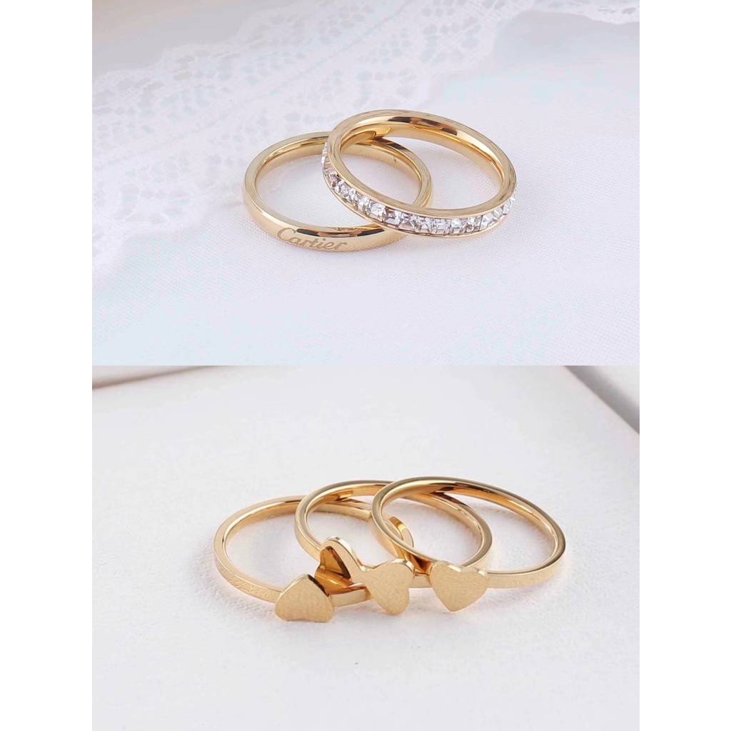 Cincin Titanium 3Susun Perhiasan Fashion 992、2291