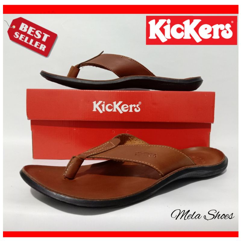 SANDAL PRIA KICKERS KULIT MODEL JEPIT / SANDAL DISTRO COWOK KASUAL PROMO / SANDAL LEBARAN LAKI-LAKI