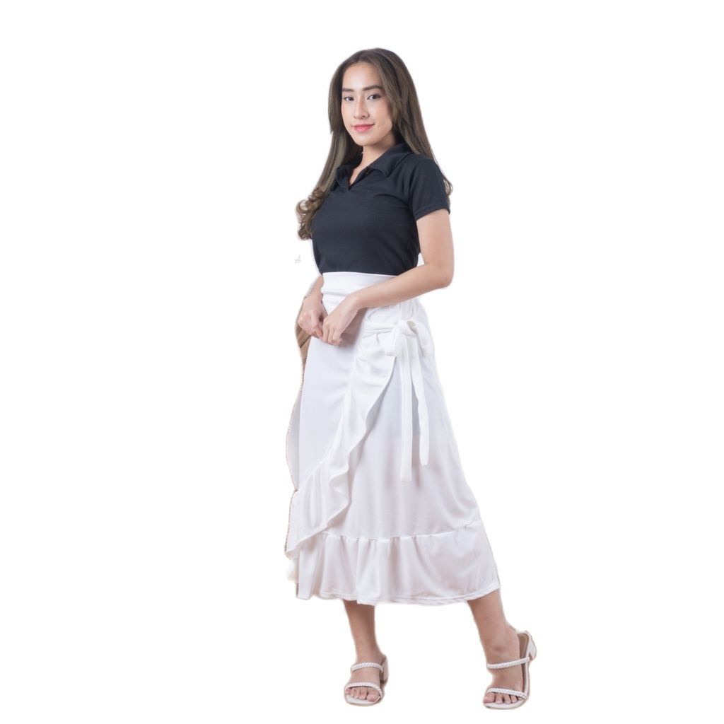 ZASKIYA - Lesley Skirt / Rok Rempel Casual Korean Look / Midi Skirt Maxy Rok Wanita Korean Terbaru