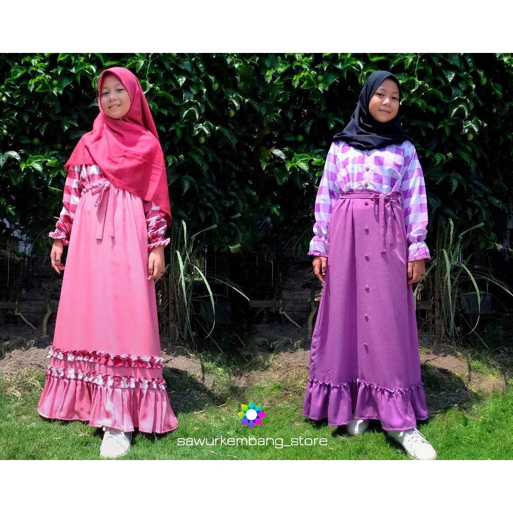 Gamis anak-anak/Gamis remaja/Pakaian muslim/Busana muslim/Busana muslim anak-anak/Busana muslim rema