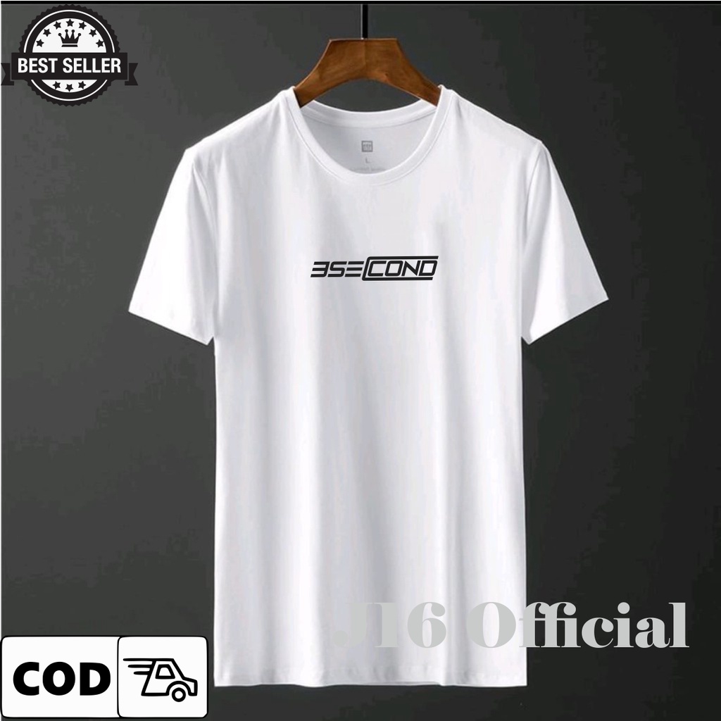 3SECOND T-shirt Kaos Pendek Distro Pria Bahan Cotton Combed 30s Terlaris