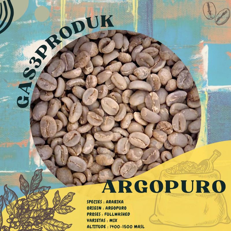 

Green Bean / biji kopi Arabika arabica Argopuro proses Dryhull Fullwashed grade 1