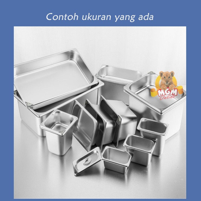 Food pan prasmanan Stainless ukuran 1/1 tinggi 4cm Wadah gastronorm