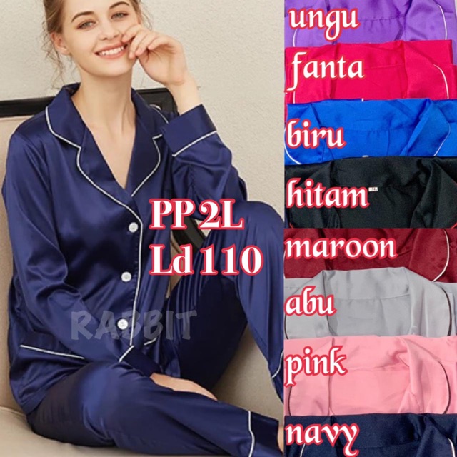 Piyama panjang panjang pp 2L ld110 satin exclusive