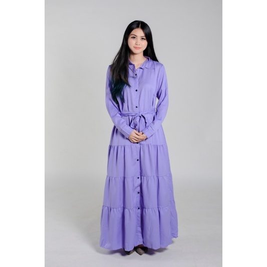 marketonline dress susun polos / dress rempel / dress muslim busui friendly