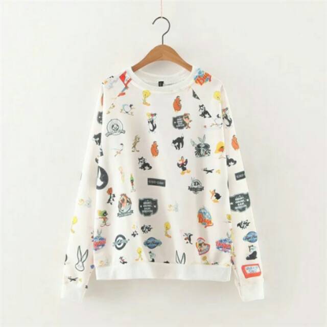 WST 15586 White Looney Tunes Sweater