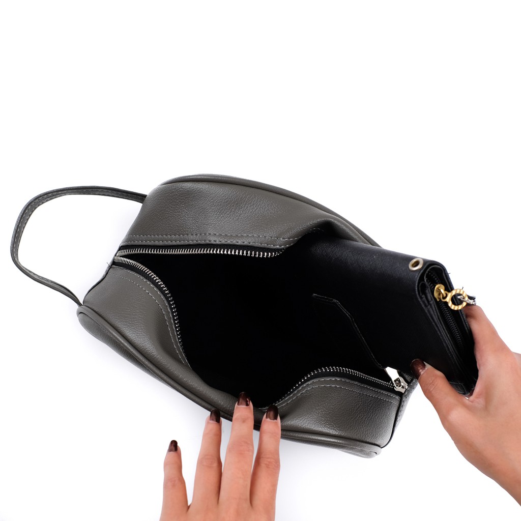 Dompet Kosmetik Wanita pouch Kulit Sintetis Polos tempat Make Up Murah Travel bag Organizer Terbaru