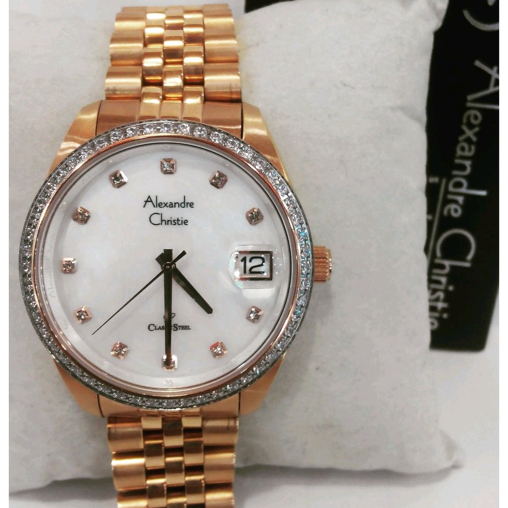 jam tangan alexandre christie pria original ac 5008 MD FRG ROSEGOLD