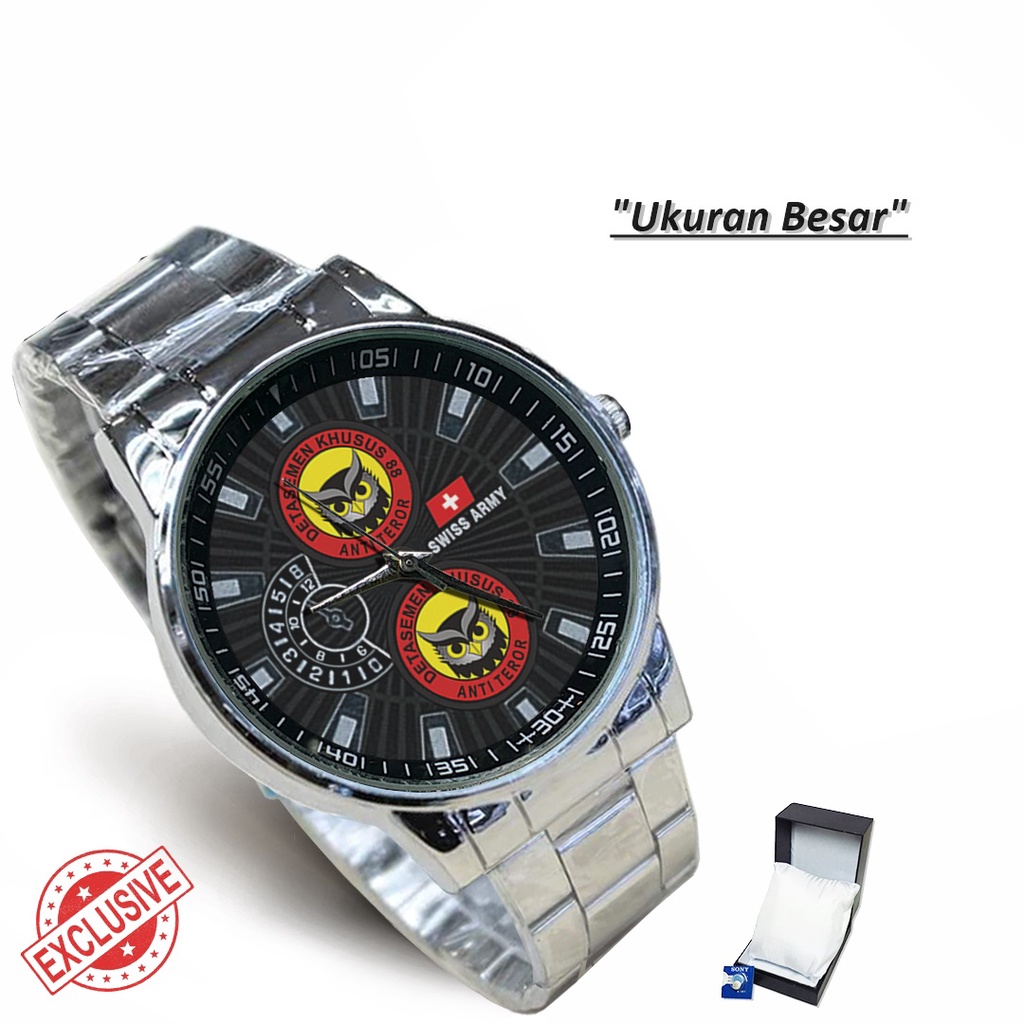 Jam Tangan Rantai Couple Logo DENSUS 88 (Cool)