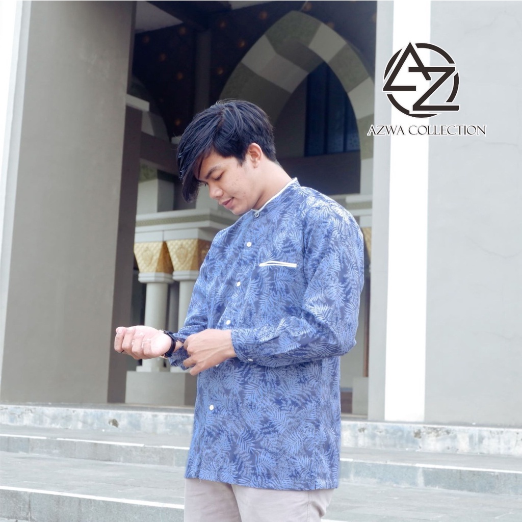 Kemeja Pria Dewasa Lengan Panjang Motif Bahan Katun Kemeja Koko Terbaru 2021 Kemko Rabbani