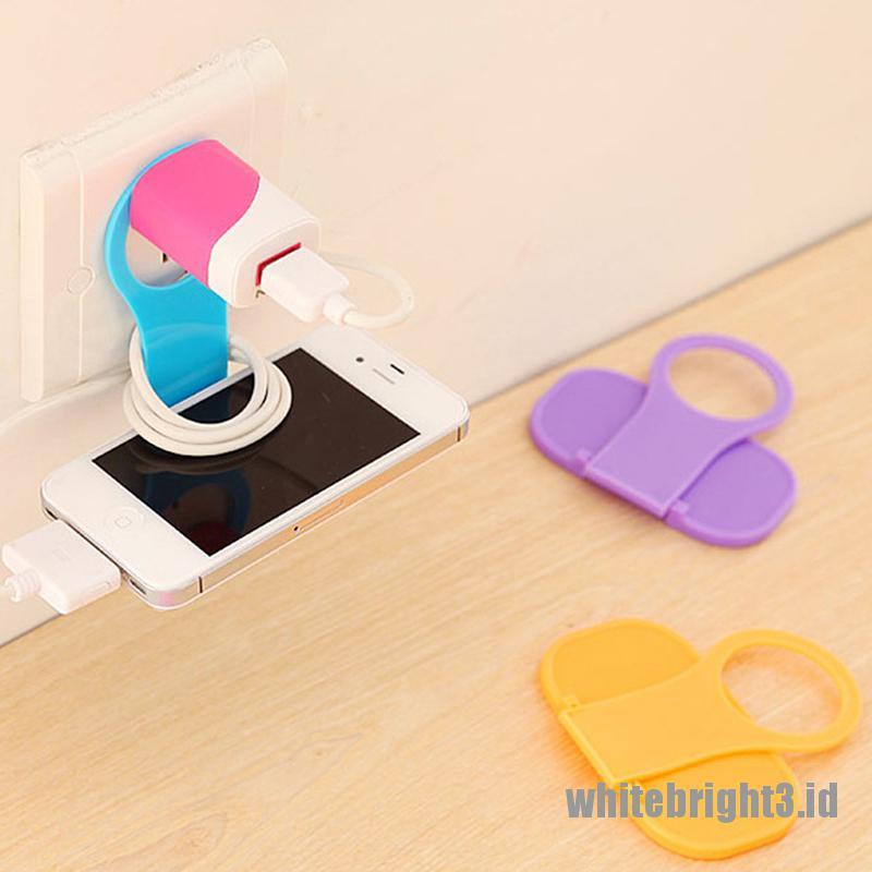 &lt; White3 &gt; Dudukan Charging Hp Tempel Dinding Bisa Dilipat