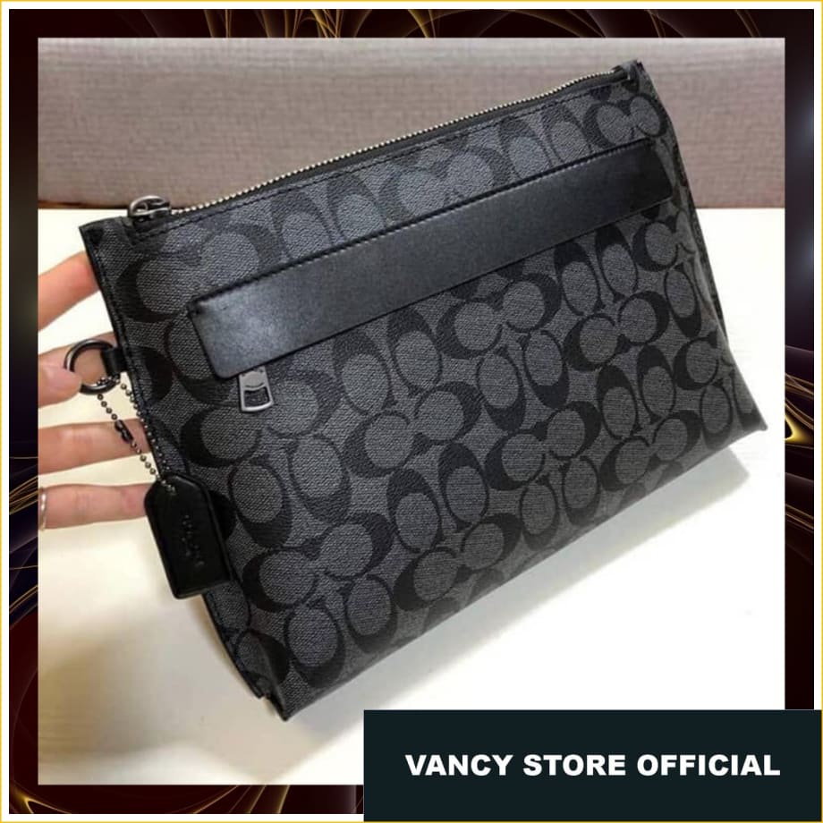 Tas Original Coach Signature Carryall Handbag Pouch FULLSET NEW WITH TAG  Ori