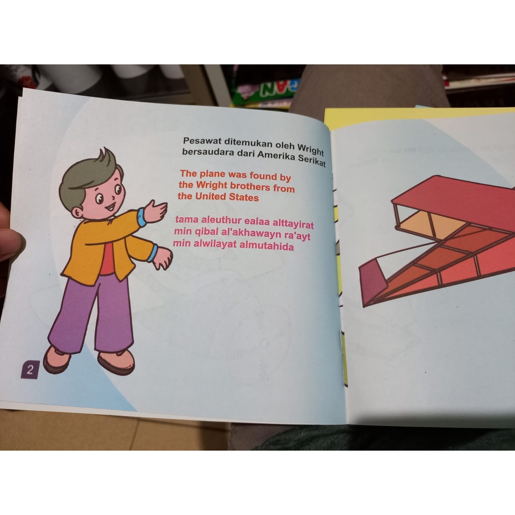 Buku Cerita Anak Bergambar Transportasi 3 Bahasa Indonesia - Inggris - Indonesia Full Color