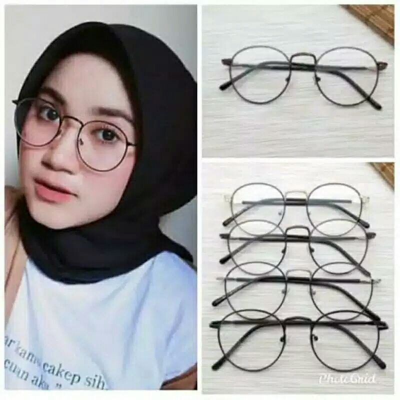 Kacamata oval / Kaca mata korea / Kacamata oval korea fashion pria wanita