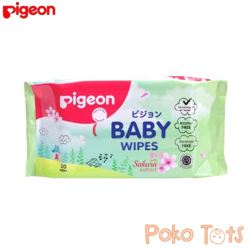 Pigeon Baby Wipes Sakura 50's Tissue Basah Bayi