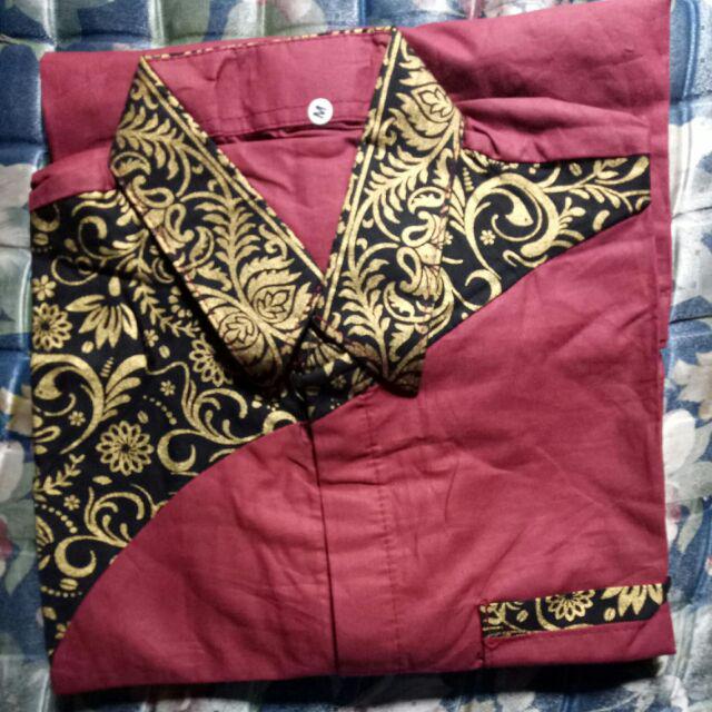 Distro Batik Hrb026 Kenongo Kemeja Tosca Pende Pekalongan Padi M L Xl Sogan Halus Kemeja Batik