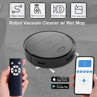 Robot Vacuum Cleaner Wet Mop Water Tank Auto Charge Remote Control Smartphone APP Robot Vakum Pel BL