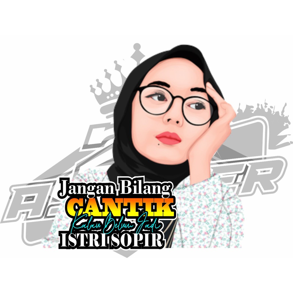 stiker decal mobil/motor cewek keren cewek hijab canti seksi keren murah berkualitas bahan premium b