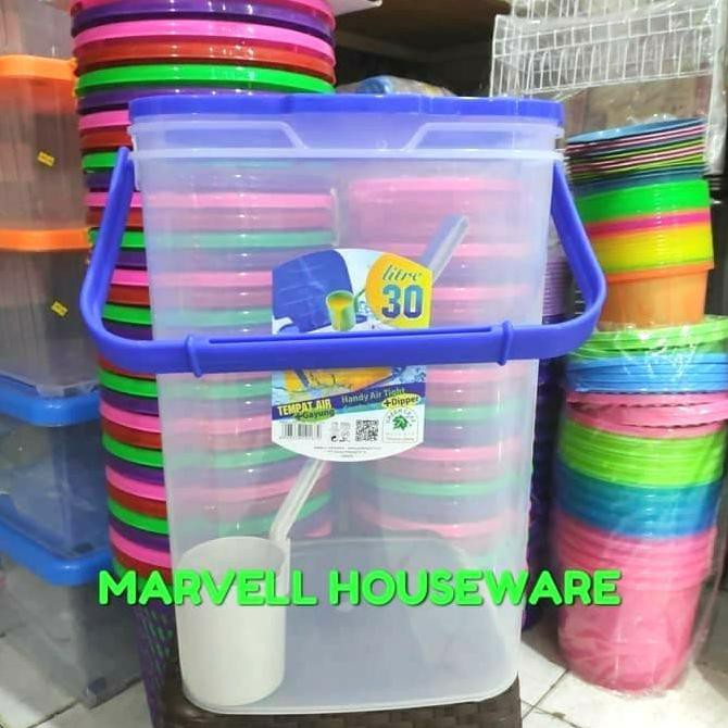 Aquarium Es Buah 30 Liter/Toples Es Kelapa+Gayung 30liter - Tanpa Packing