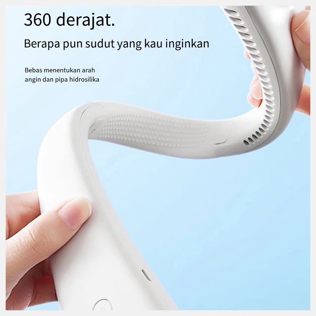 Kipas Angin Mini Gantung Leher Portable USB Rechargeable / Kipas Angin Kecil Isi Ulang / Mini Fan Neck Elektrik