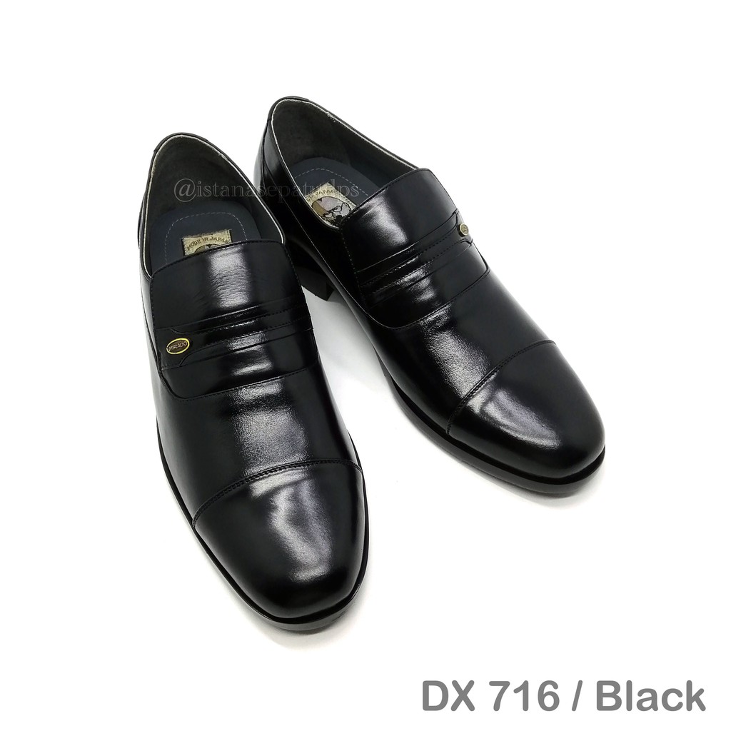 Sepatu Pantofel Kulit Pria Mirado DX 716, Hitam, Berkualitas