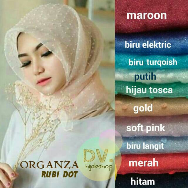 ORGANZA DOT RUBIAH SQUARE / SEGIEMPAT ORGANZA DOT