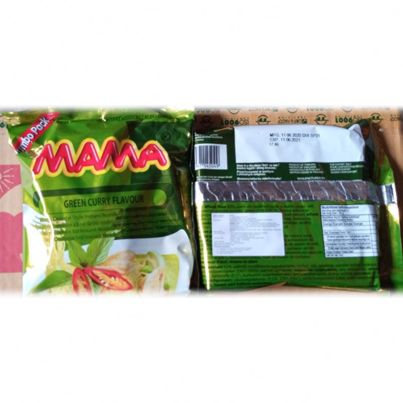 Mie Instan Mama Green Curry Kemasan 90g Makanan Thailand - Mama Instant Noodle Thailand Food